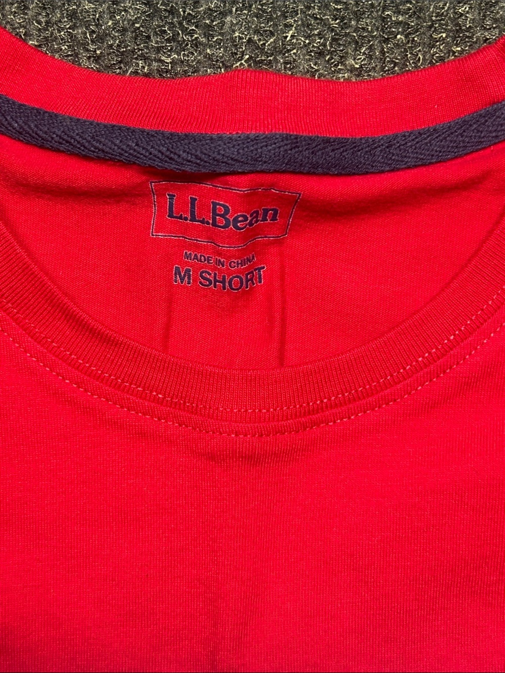 L.L. Bean Red Long Sleeve Tee with Nautical Logo - Picture 2 of 3